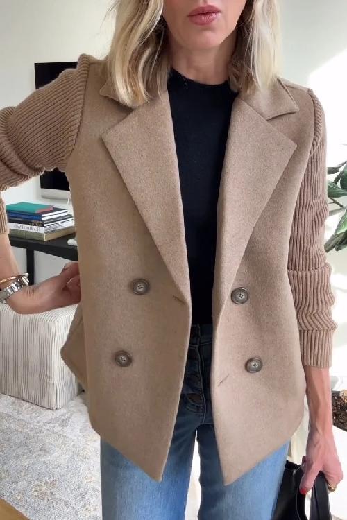 Emersyn - Elegant Knit-Sleeve Blazer