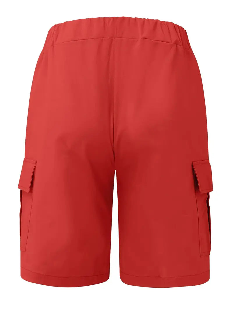 Men's Cargo Shorts with Drawstring Waist and Multiple Pockets