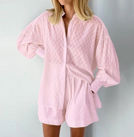 Alaia - Casual Breathable Blouse and Short Set