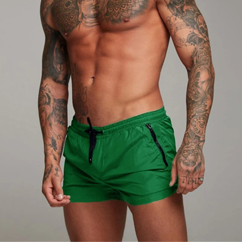 Men's Elastic Waistband Beach Sport Shorts with Drawstring