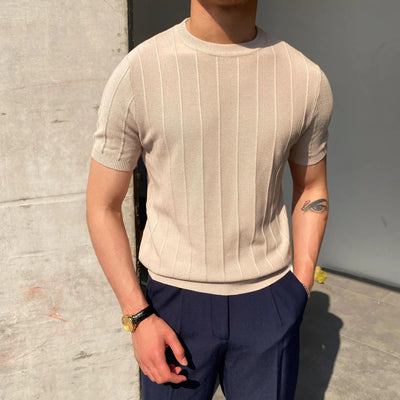 Men's Short Sleeve Round Neck Knit Shirt