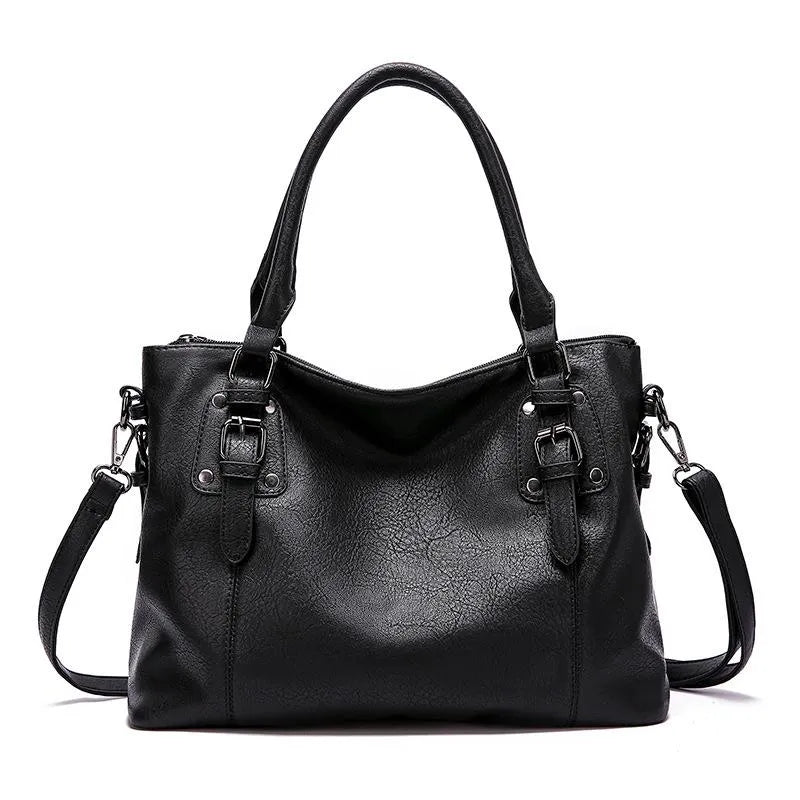 Women’s Two-Way Shoulder Bag with Adjustable Strap and Zipper