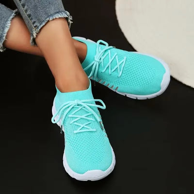 Women's Low Cut Lace Up Mesh Shoes for Running and Walking