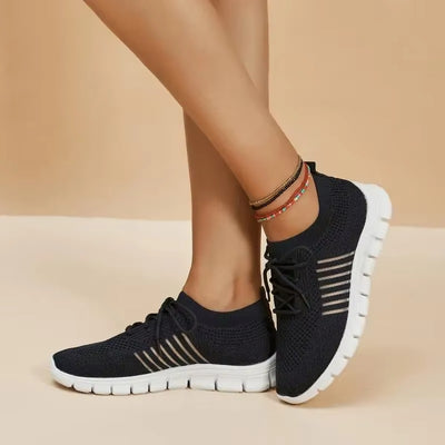 Women's Low Cut Lace Up Mesh Shoes for Running and Walking
