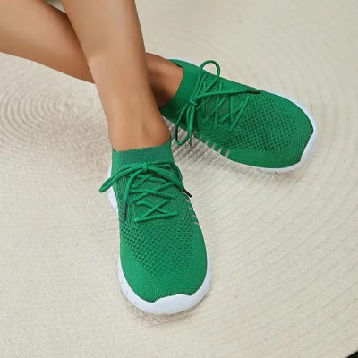 Women's Low Cut Lace Up Mesh Shoes for Running and Walking