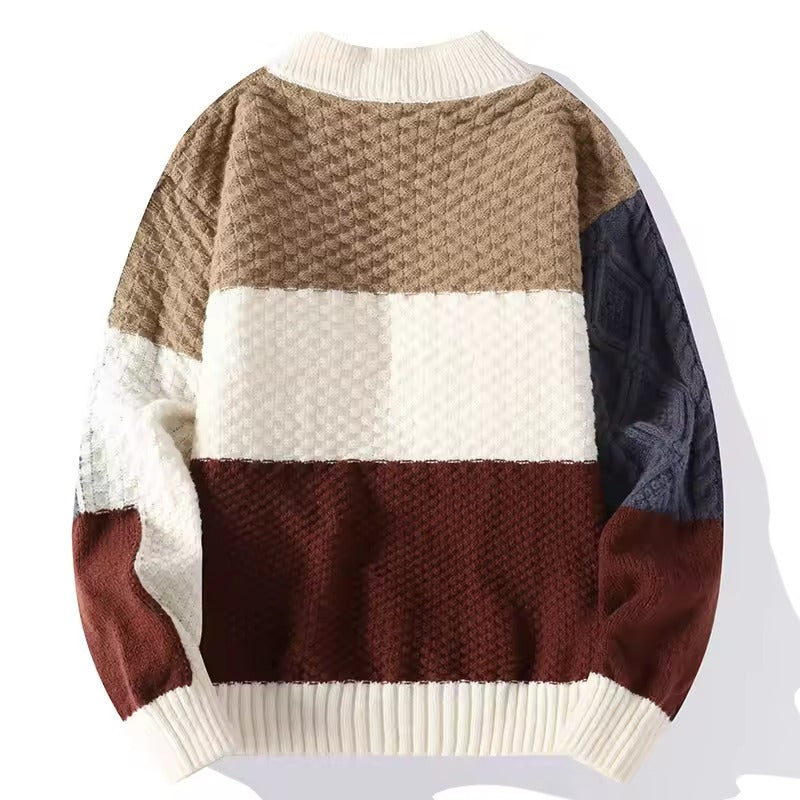 Men's Long Sleeves Colorblock Crewneck Sweater