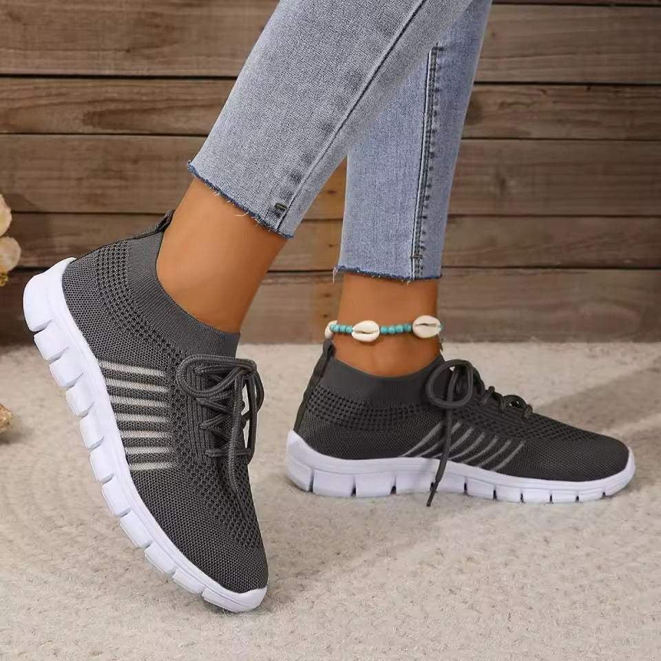 Women's Low Cut Lace Up Mesh Shoes for Running and Walking