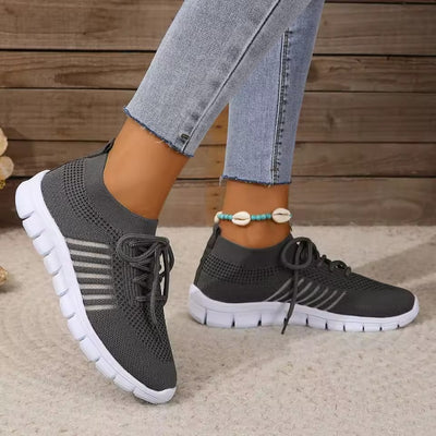 Women's Low Cut Lace Up Mesh Shoes for Running and Walking