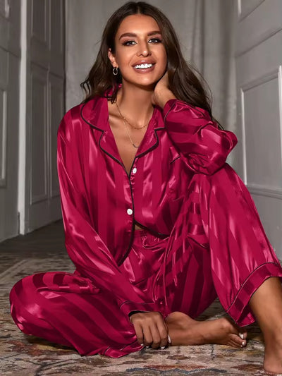 Two-Piece Women’s Striped Pajama Set