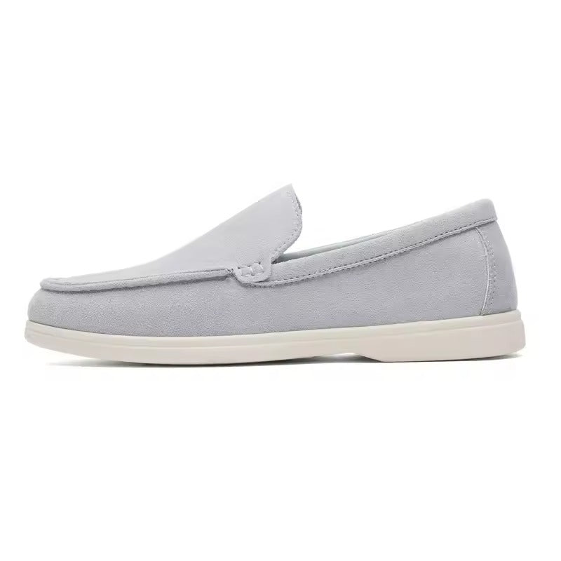 Men's Round Toe Slip-On Loafers with Rubber Sole