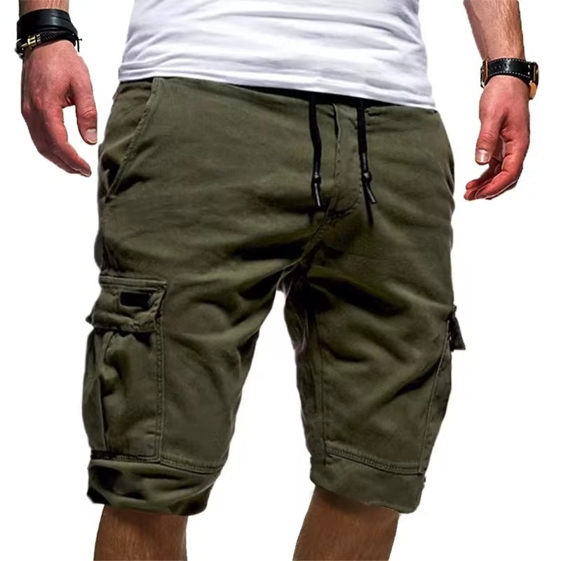 Men's Drawstring Cargo Shorts with Pockets