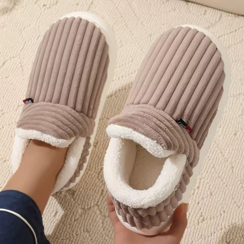Indoor Plush Warm Winter Fleece-Lined Slippers