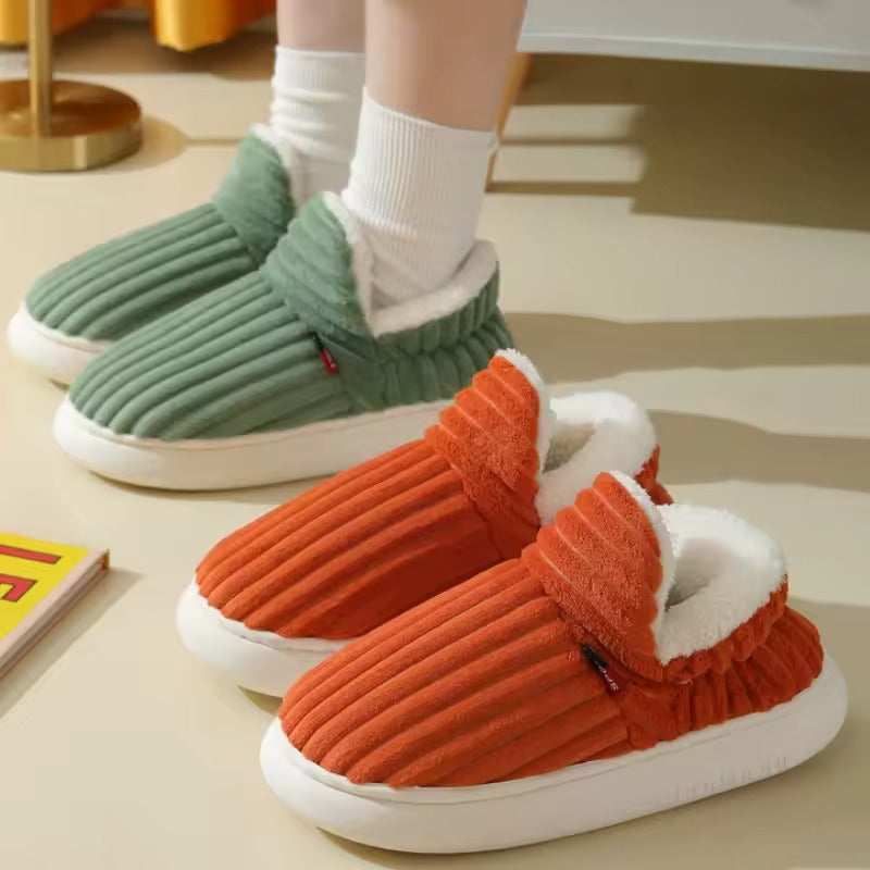 Indoor Plush Warm Winter Fleece-Lined Slippers