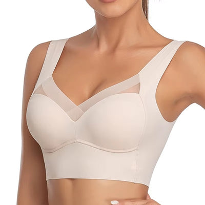 Women's Plus Size Seamless Wide Straps Push Up Wireless Bra