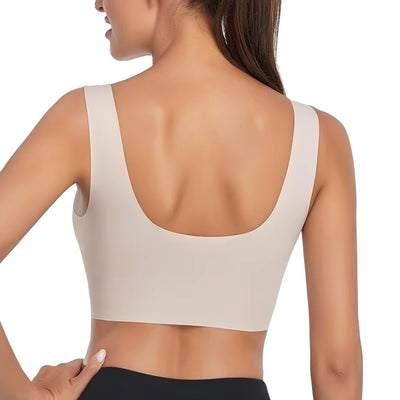 Women's Plus Size Seamless Wide Straps Push Up Wireless Bra