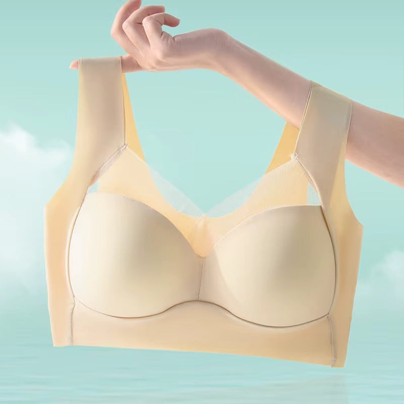 Women's Plus Size Seamless Wide Straps Push Up Wireless Bra