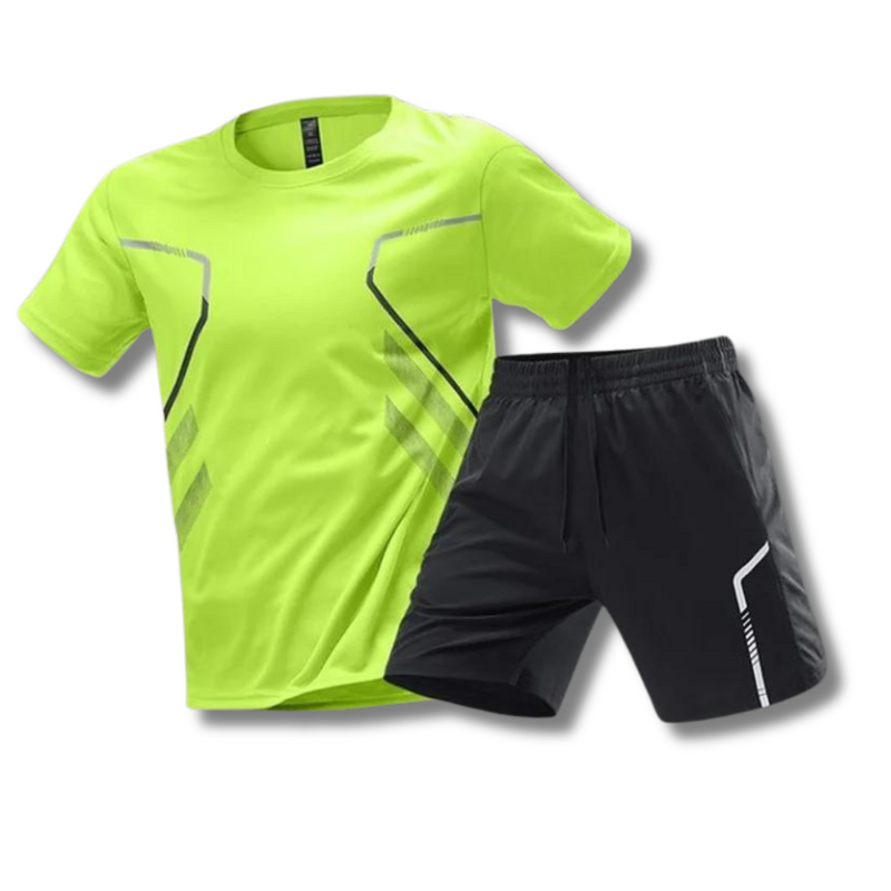 Men's Shirt with Drawstring Shorts Matching Set for Sports