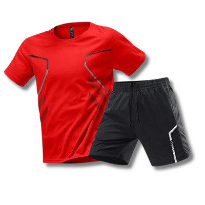 Men's Shirt with Drawstring Shorts Matching Set for Sports